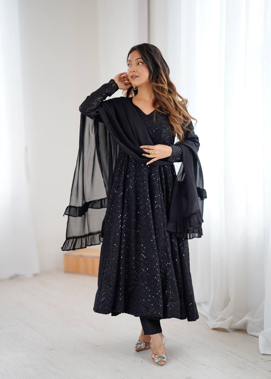 Classic Lukhnowi Georgette Anarkali