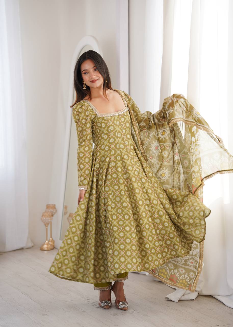 Olive Noor Anarkali Pant Set