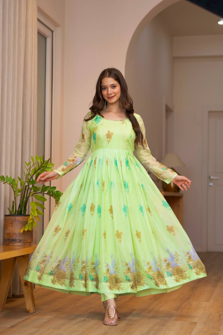 Floral Organza Umbrella Suit Set