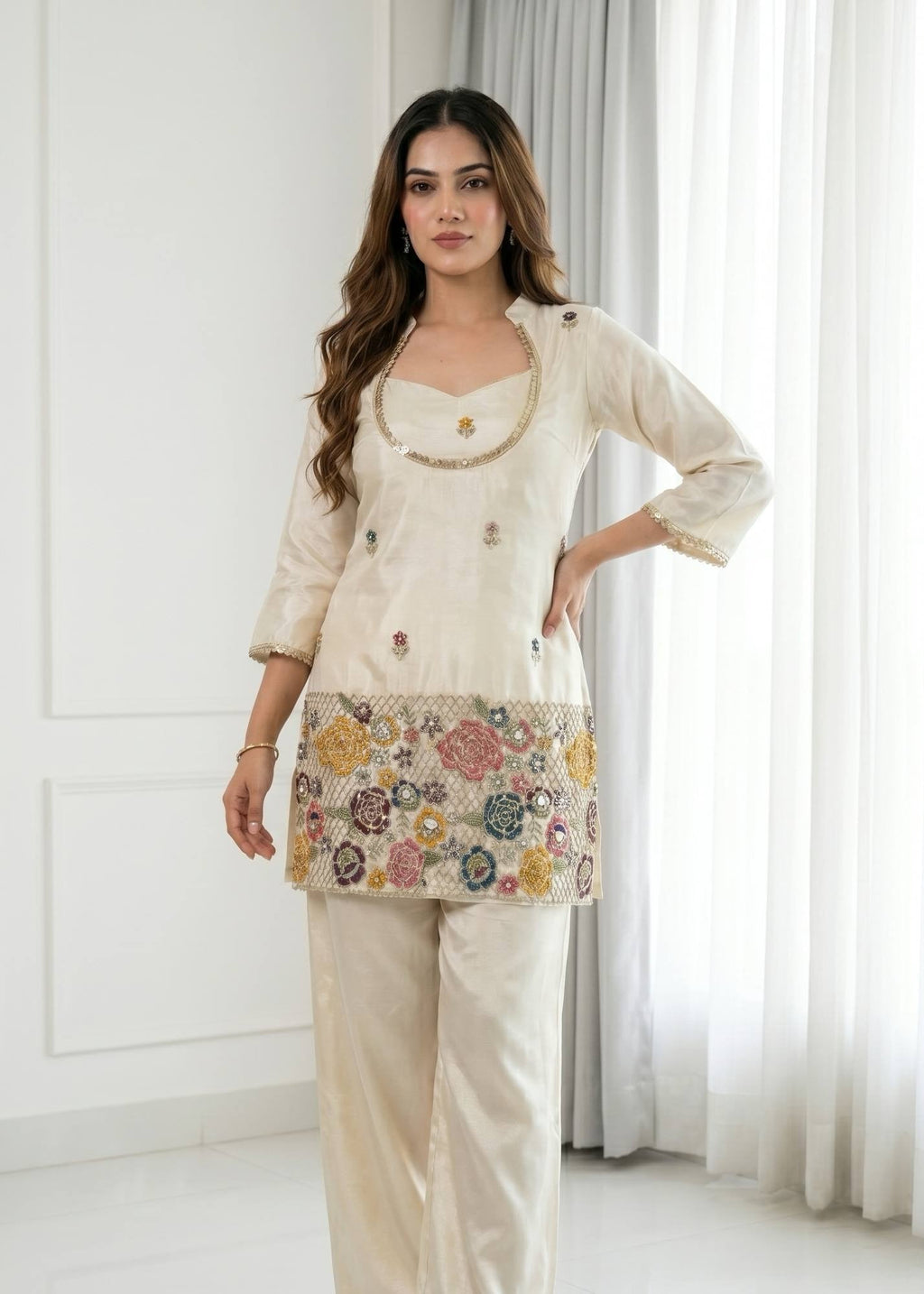 Noor Floral Handwork Co-ord Set