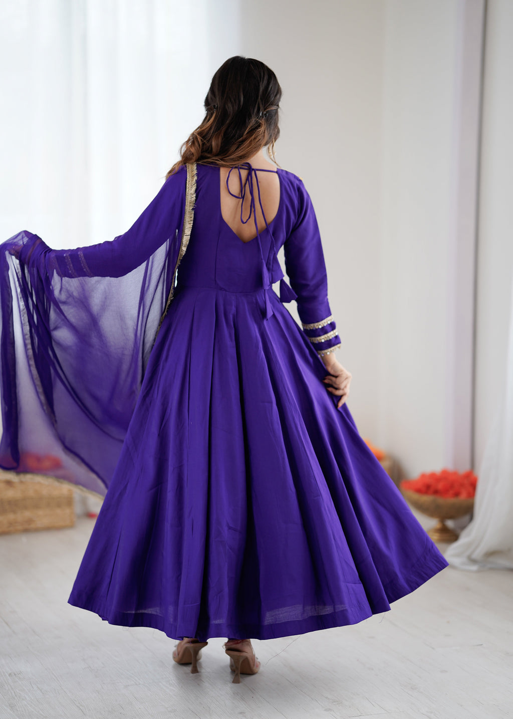 Roman Silk Designer Anarkali Set