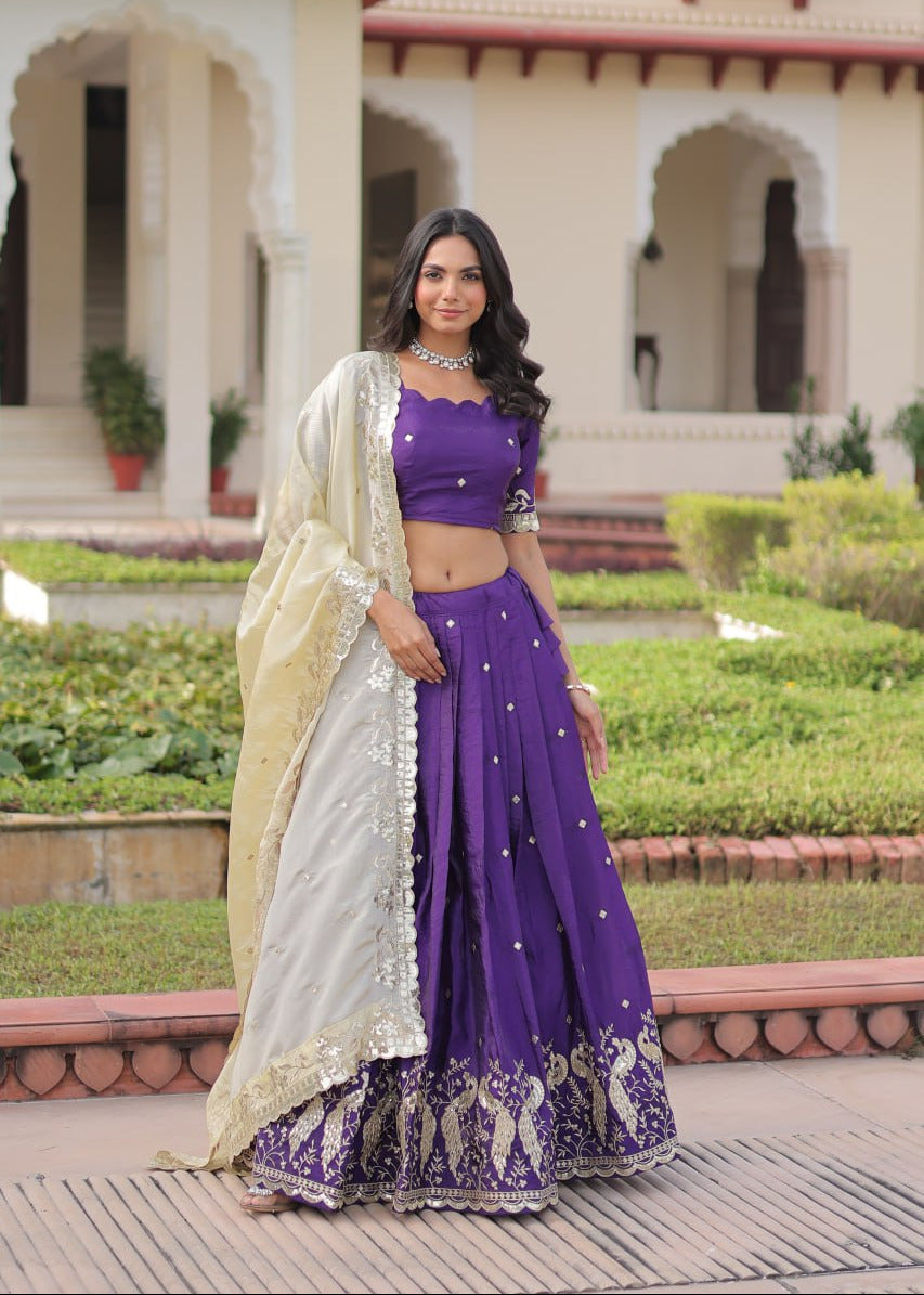 Ethereal Zari Embroidered Lehenga Set