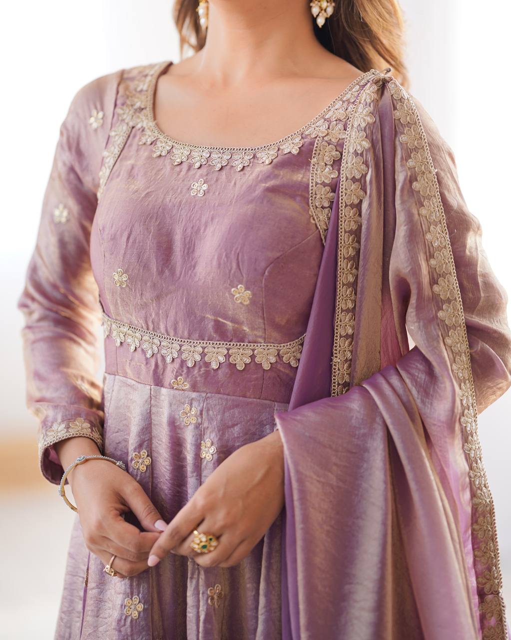 Designer Sequins Embellished Gown Set
