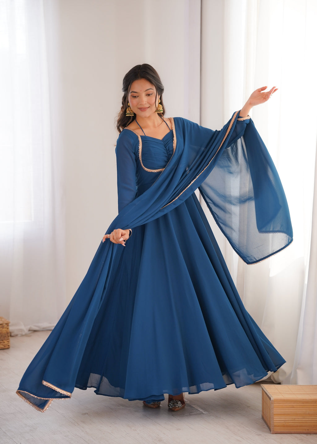 Graceful Festive Gown With Dupatta