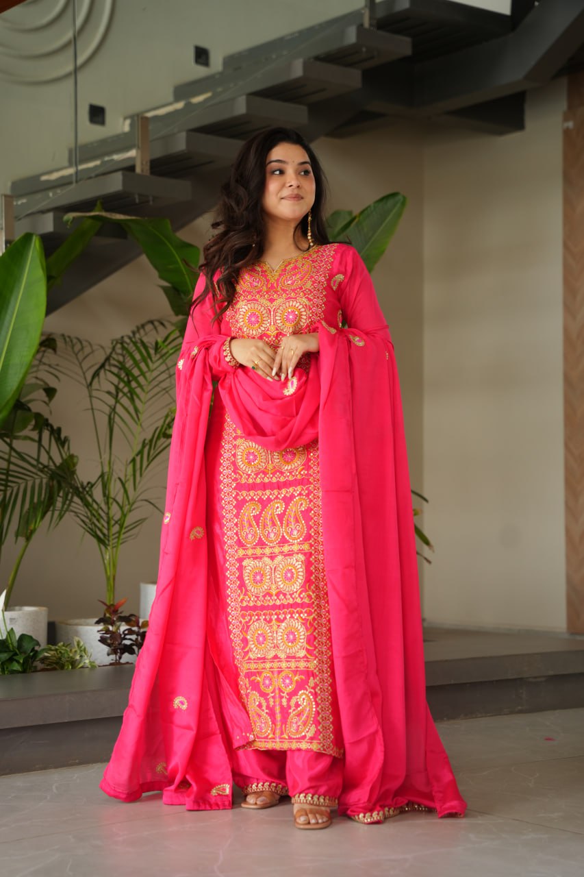Classic Multi Thread Embroidered Festive Fit