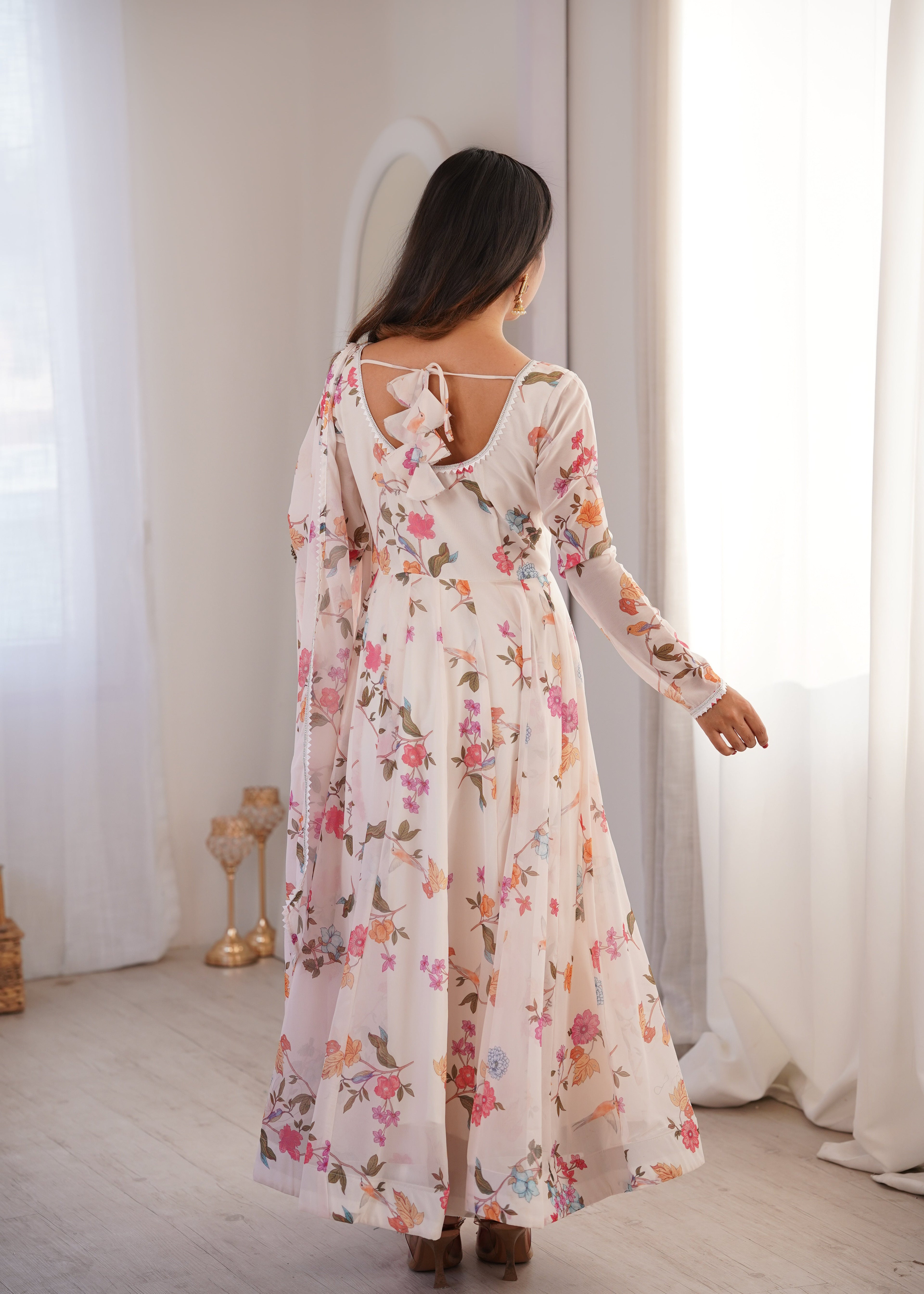Phoolwari Printed Gown Set