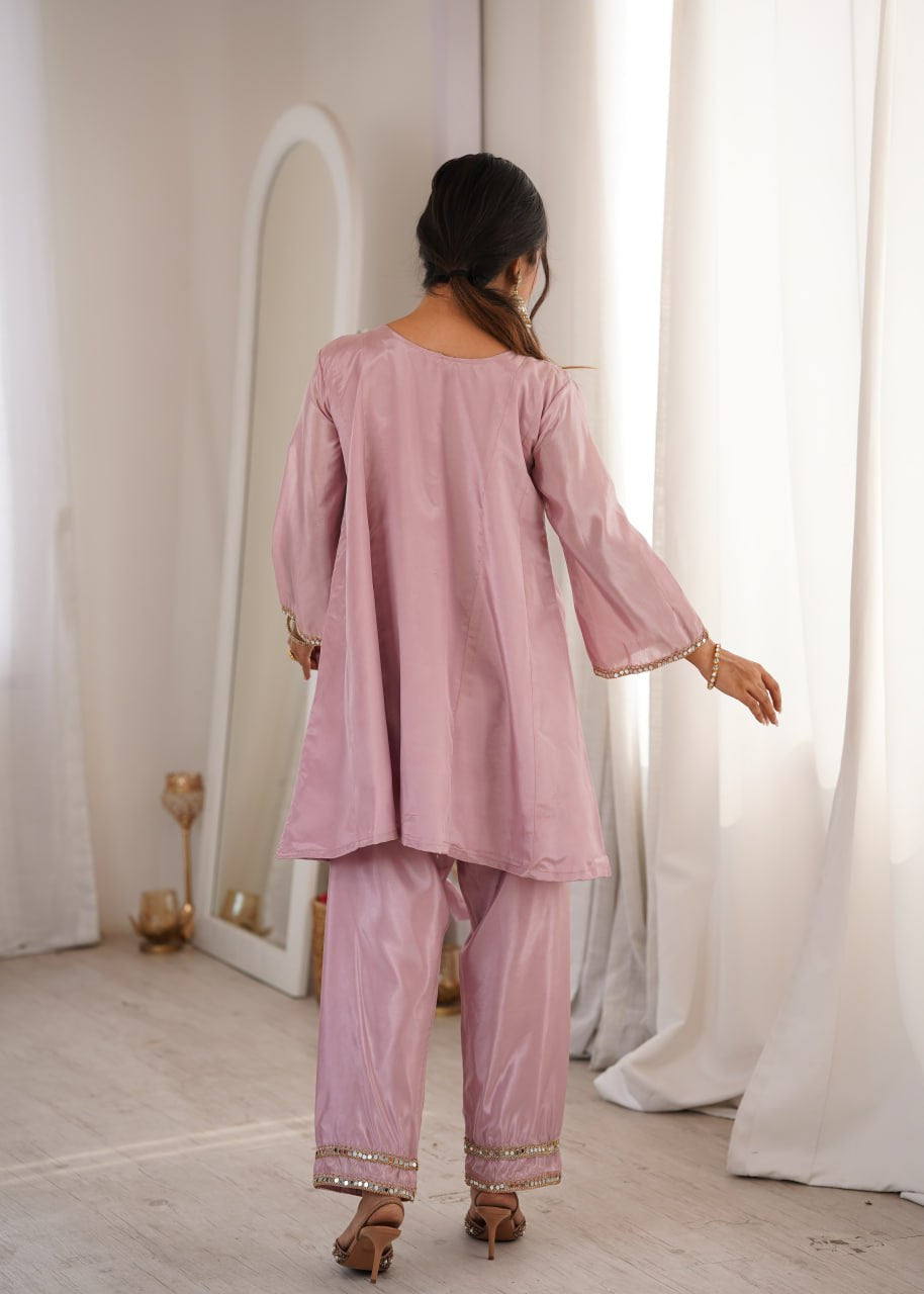 Soft Radiance Mirror Kurti Set