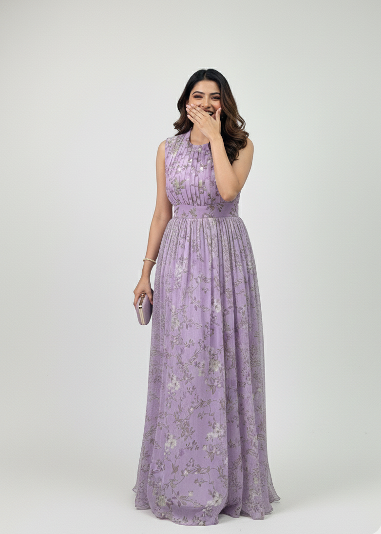 Blooming Floral Printed Maxi Dress