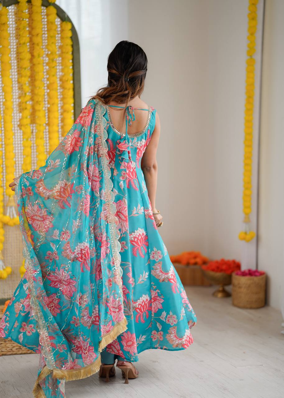 Soft Petals Floral Anarkali Set