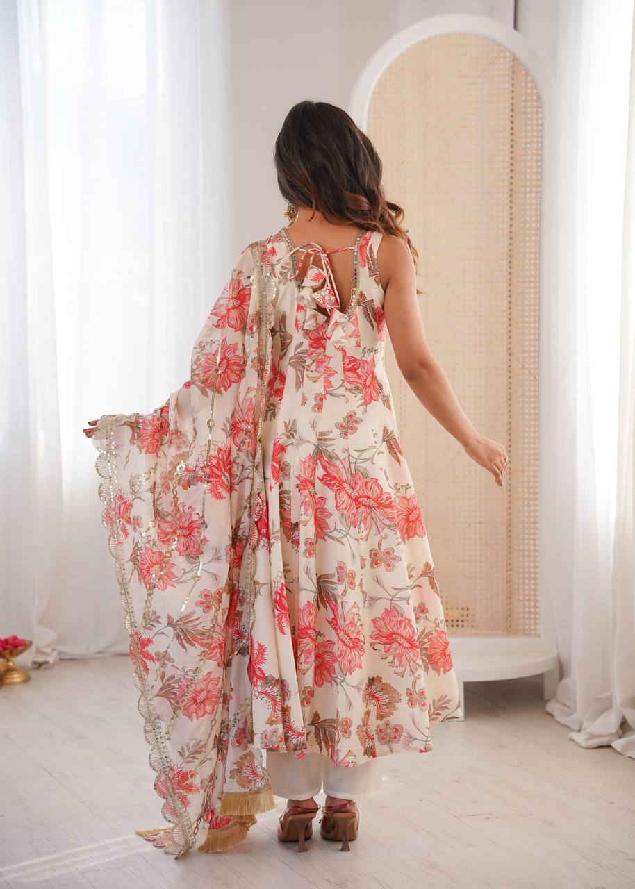 Soft Petals Floral Anarkali Set