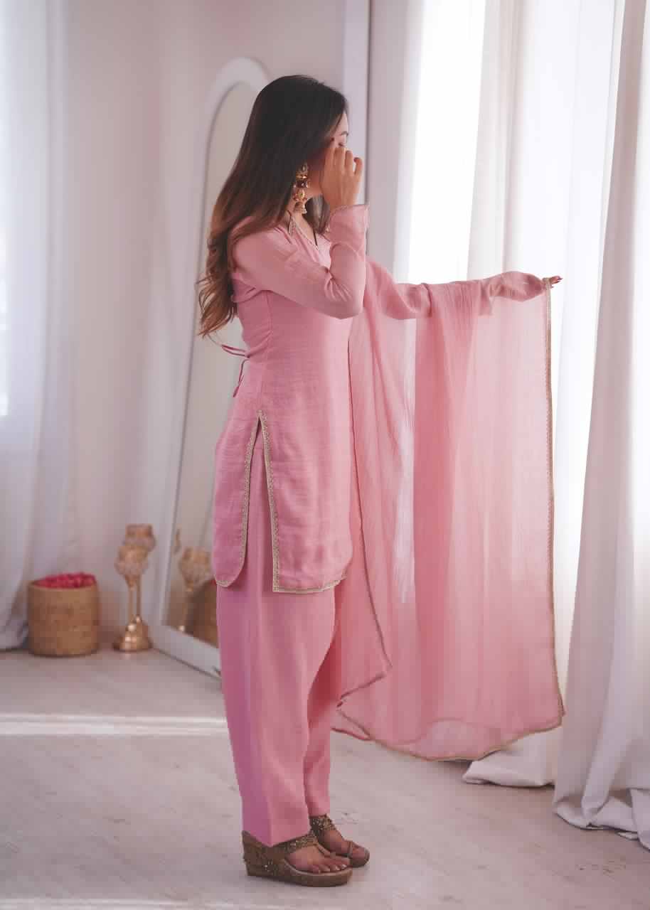 Soft Rose Farshi Suit Set