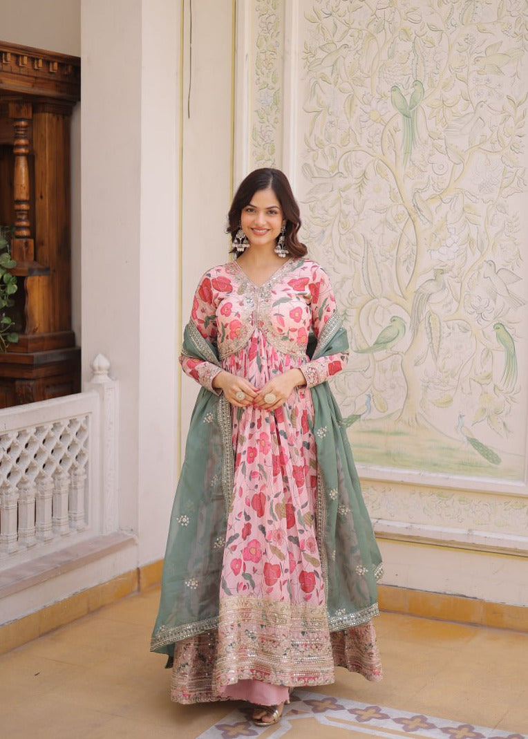 Elegant Alia Cut Festive Gown