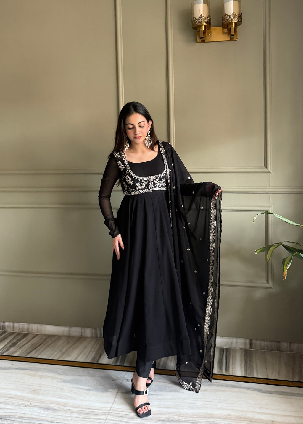 Midnight Noir Zari Work Anarkali
