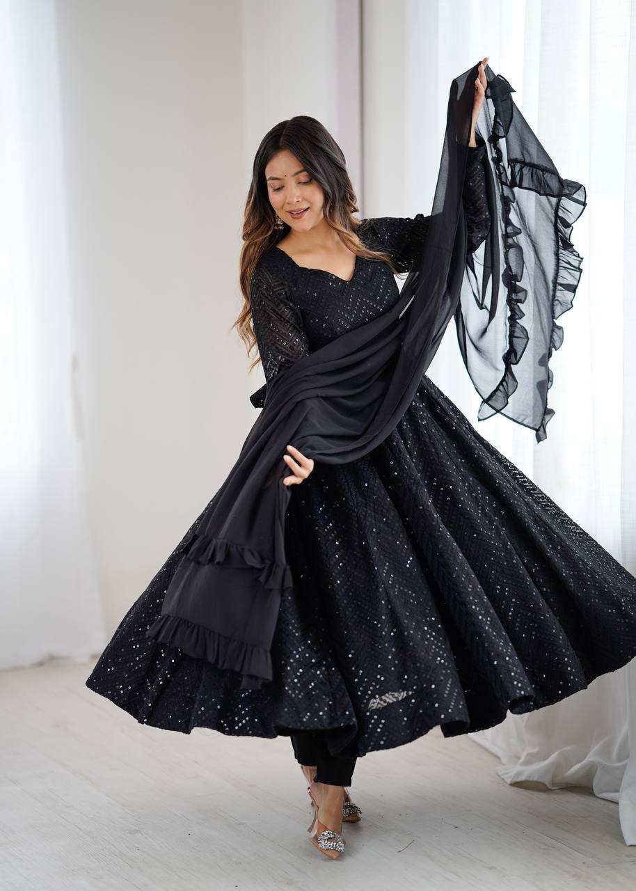 Classic Lukhnowi Georgette Anarkali