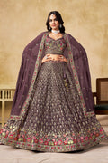 Sakhi light purple soft georgette lehenga choli with sequins zari resham and badla embroidery work