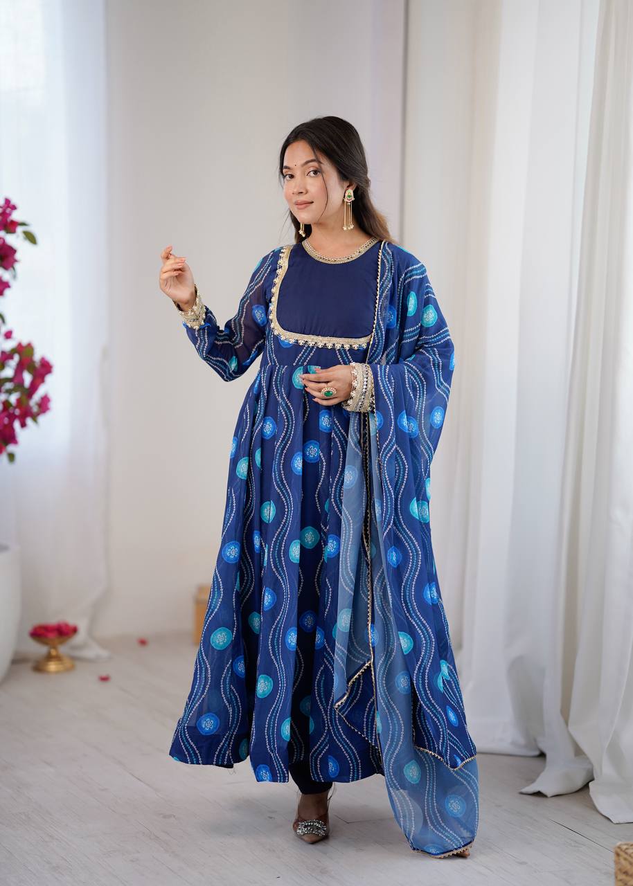 Classic Bandhani Flared Anarkali Suit
