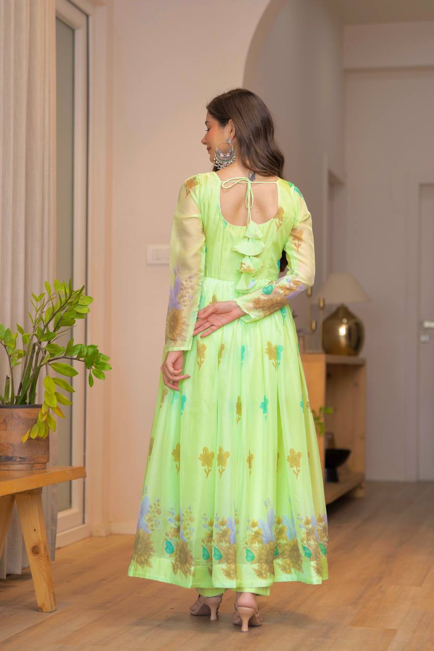 Floral Organza Umbrella Suit Set