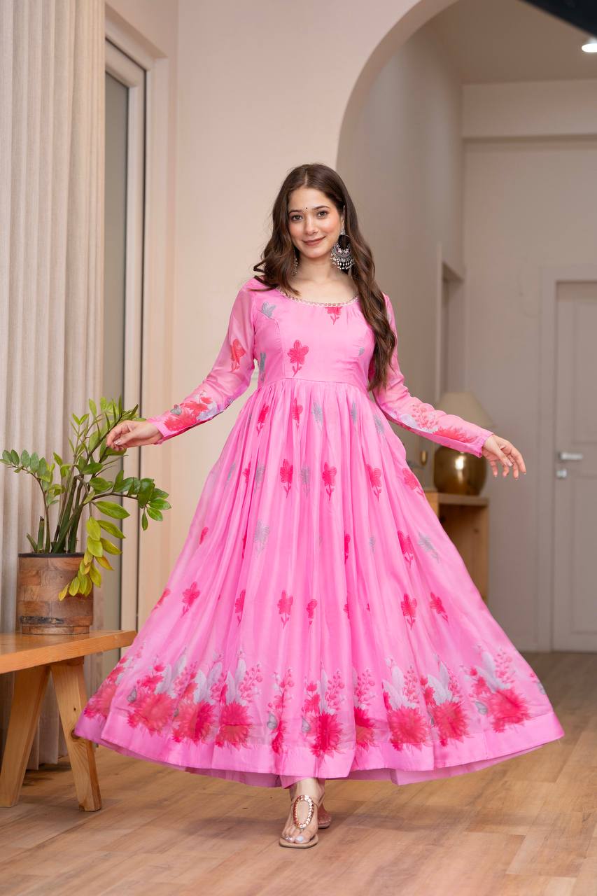 Floral Organza Umbrella Suit Set