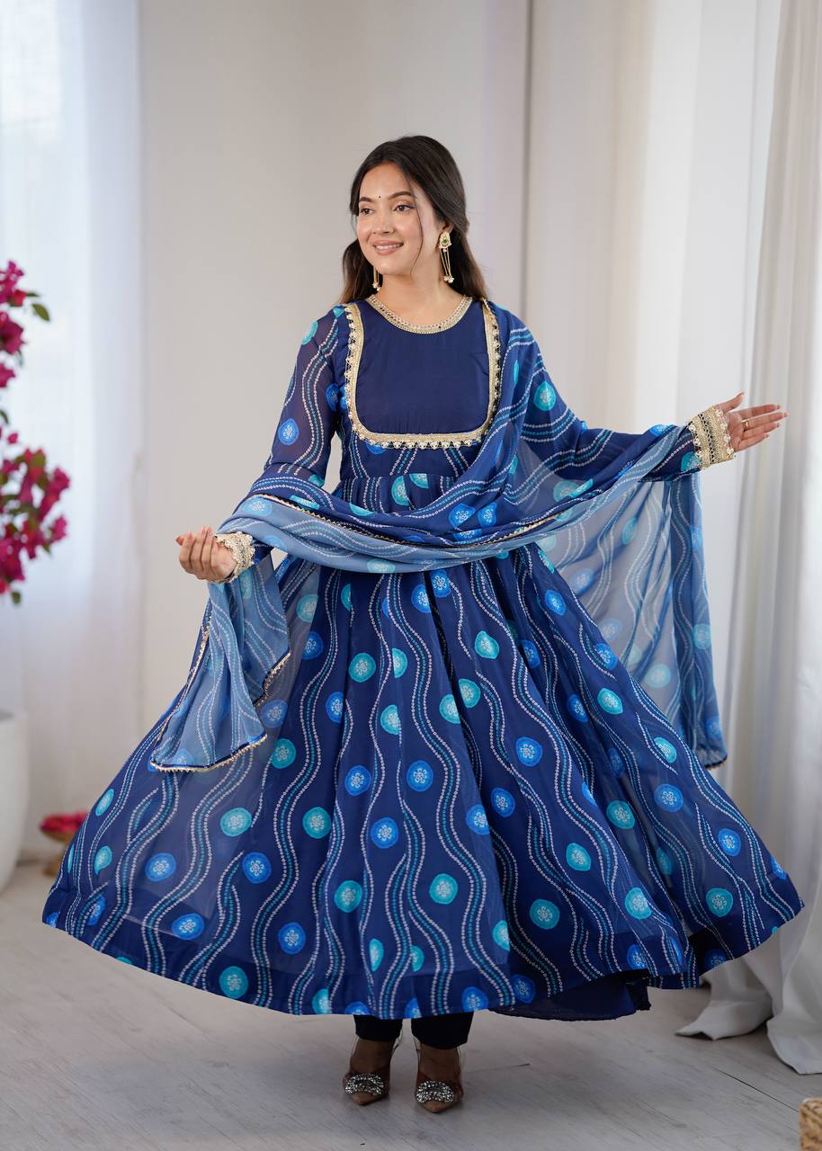 Classic Bandhani Flared Anarkali Suit