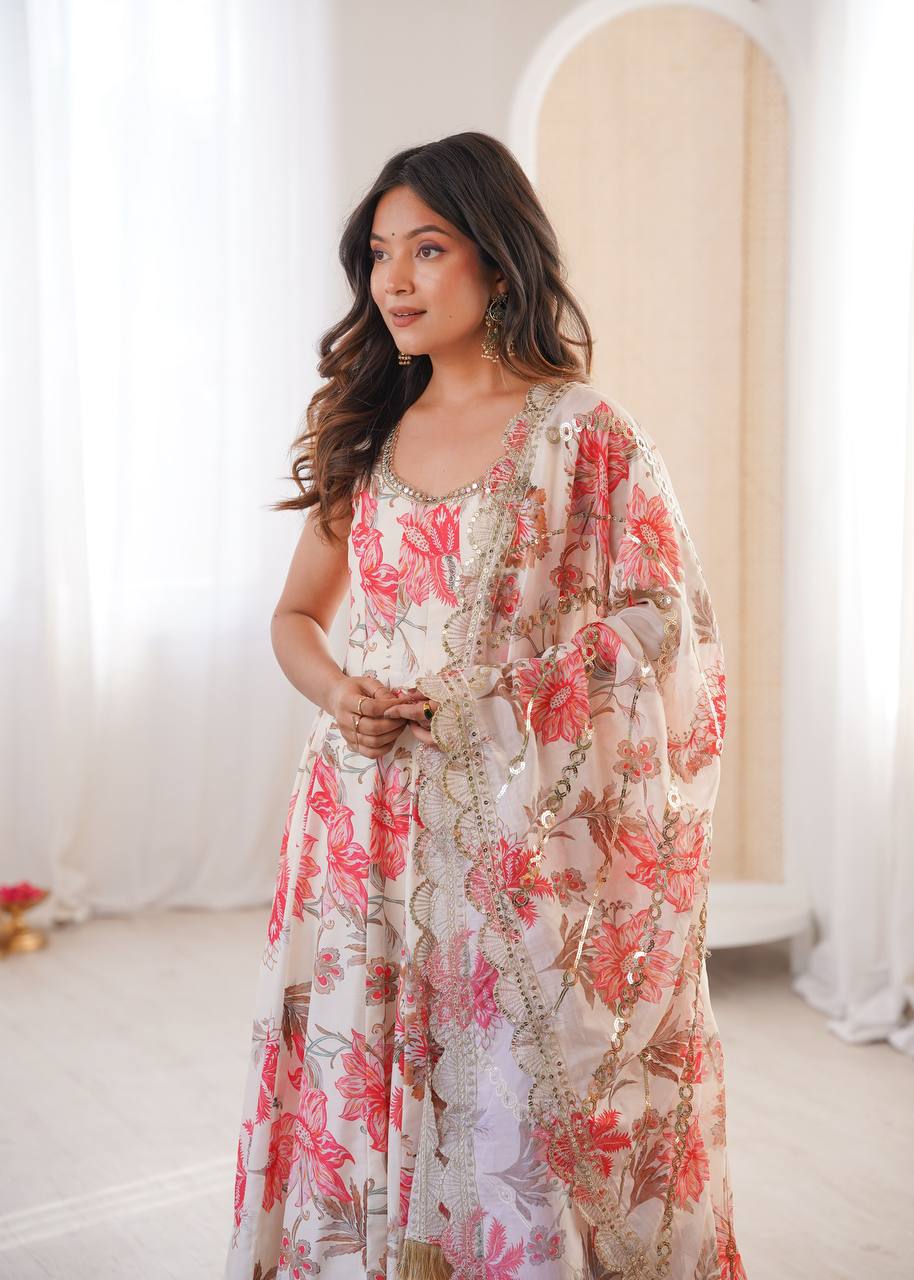 Soft Petals Floral Anarkali Set
