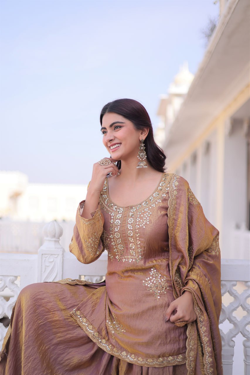 Majestic Zari Work Sharara Set