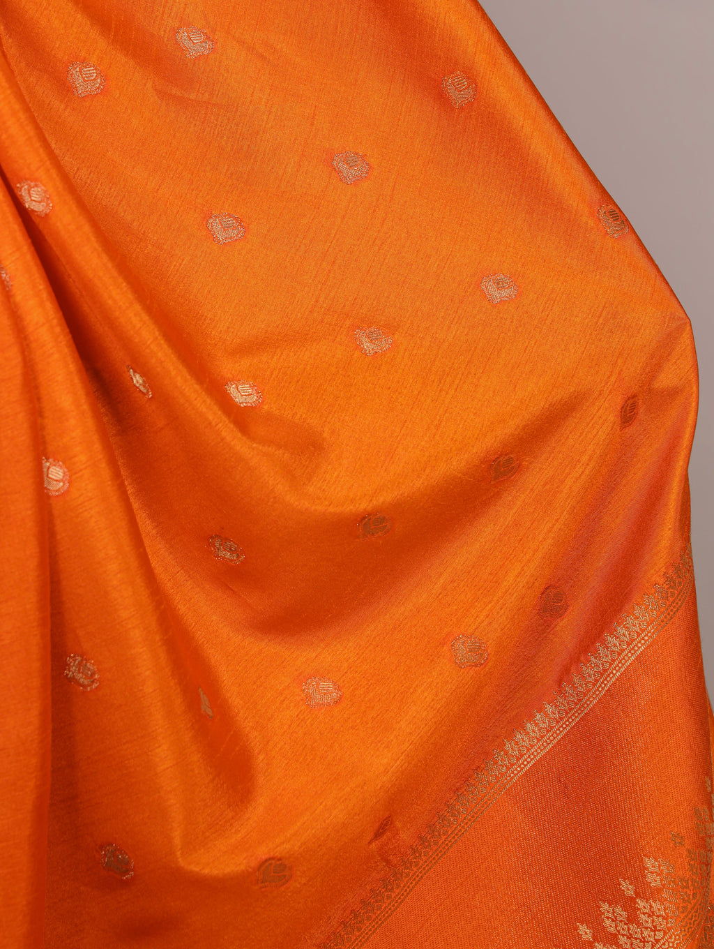Orange Roop silk zari weaving saree with unstitched blouse