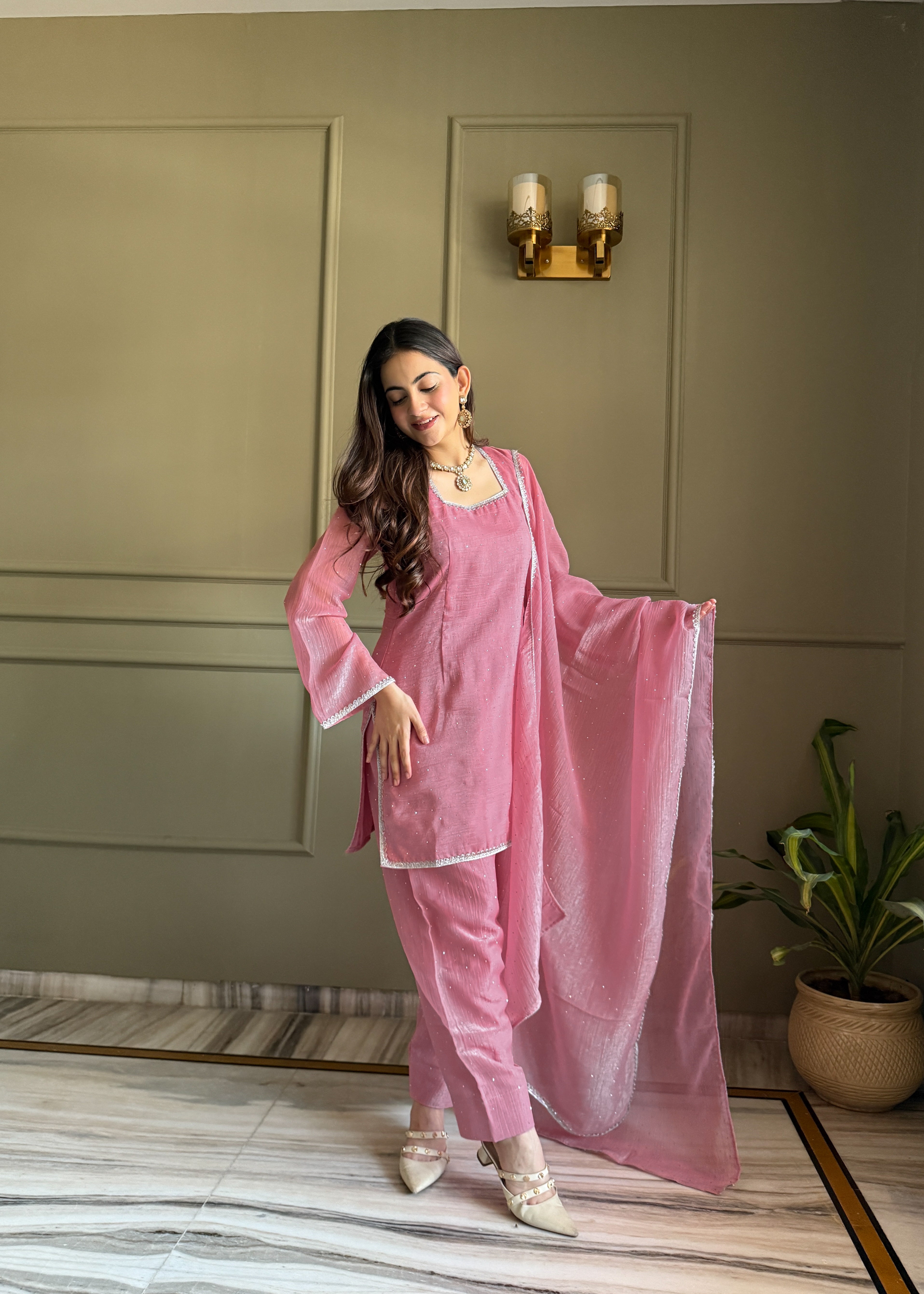 Blush Pink Farshi Salwar Suit