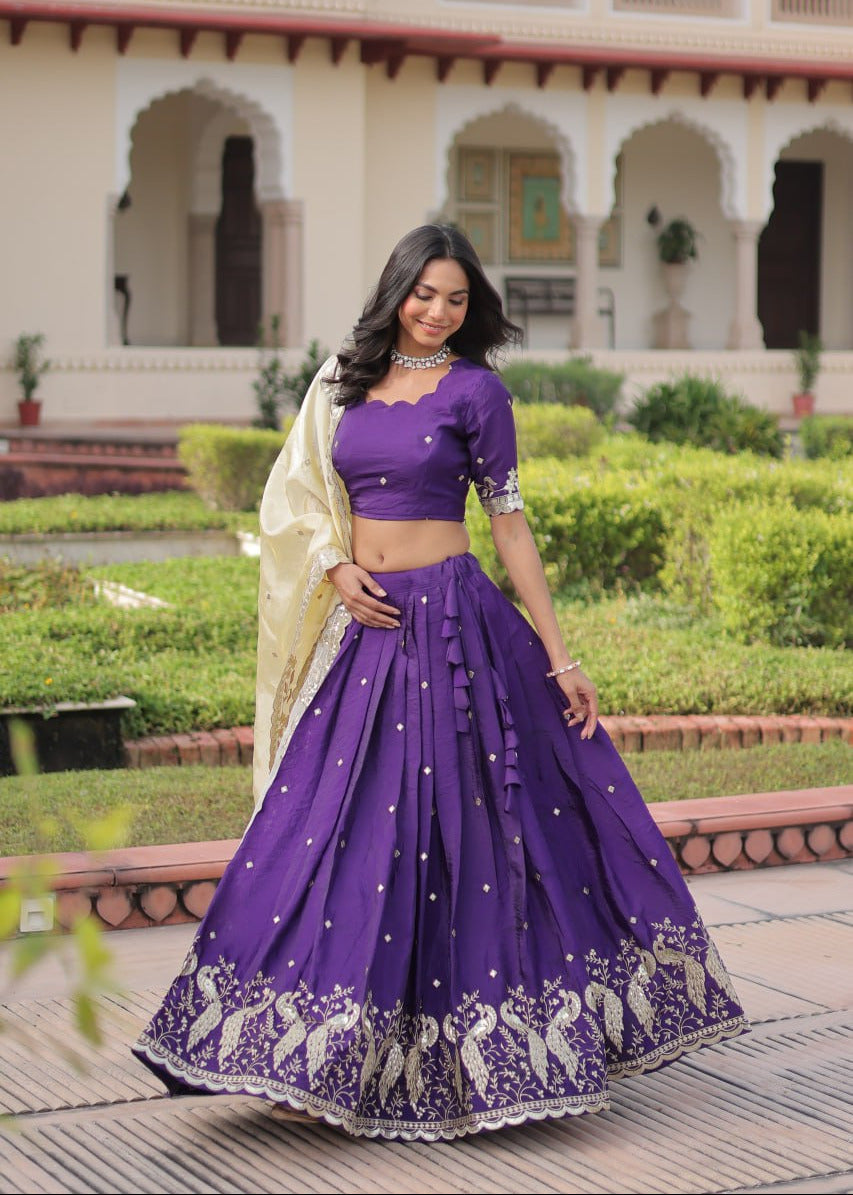 Ethereal Zari Embroidered Lehenga Set