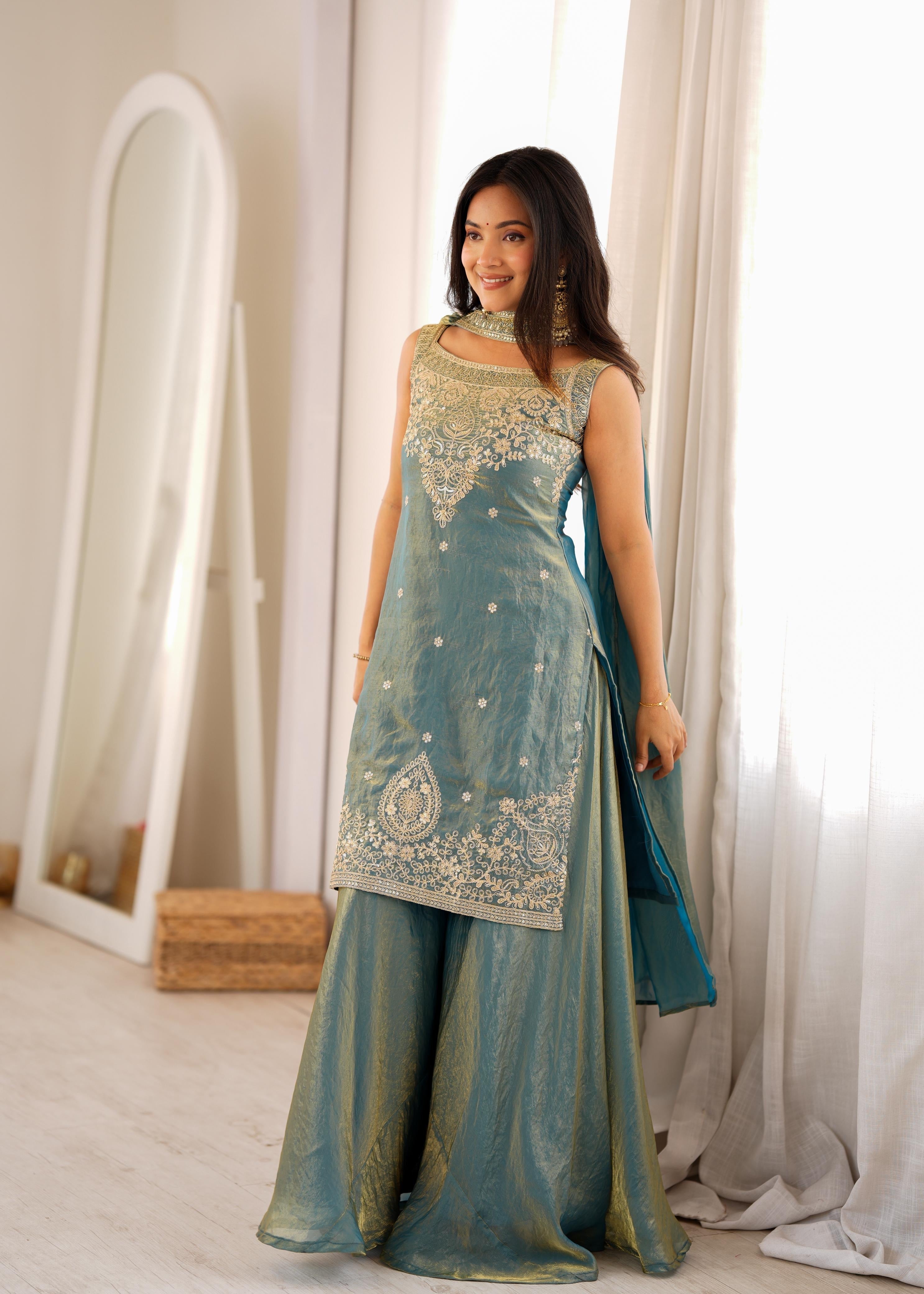 Zariya Designer Sharara Dupatta Set