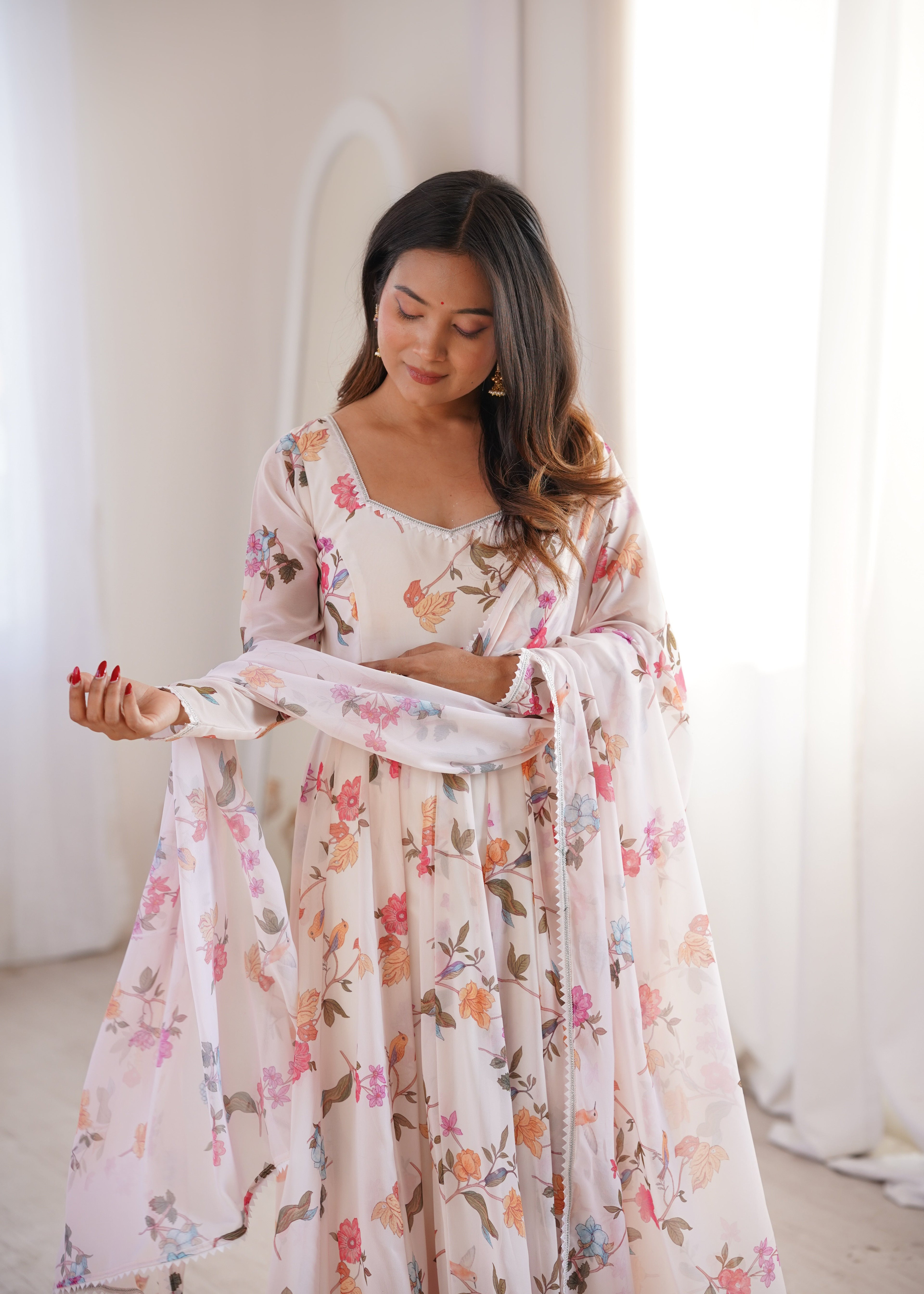 Phoolwari Printed Gown Set