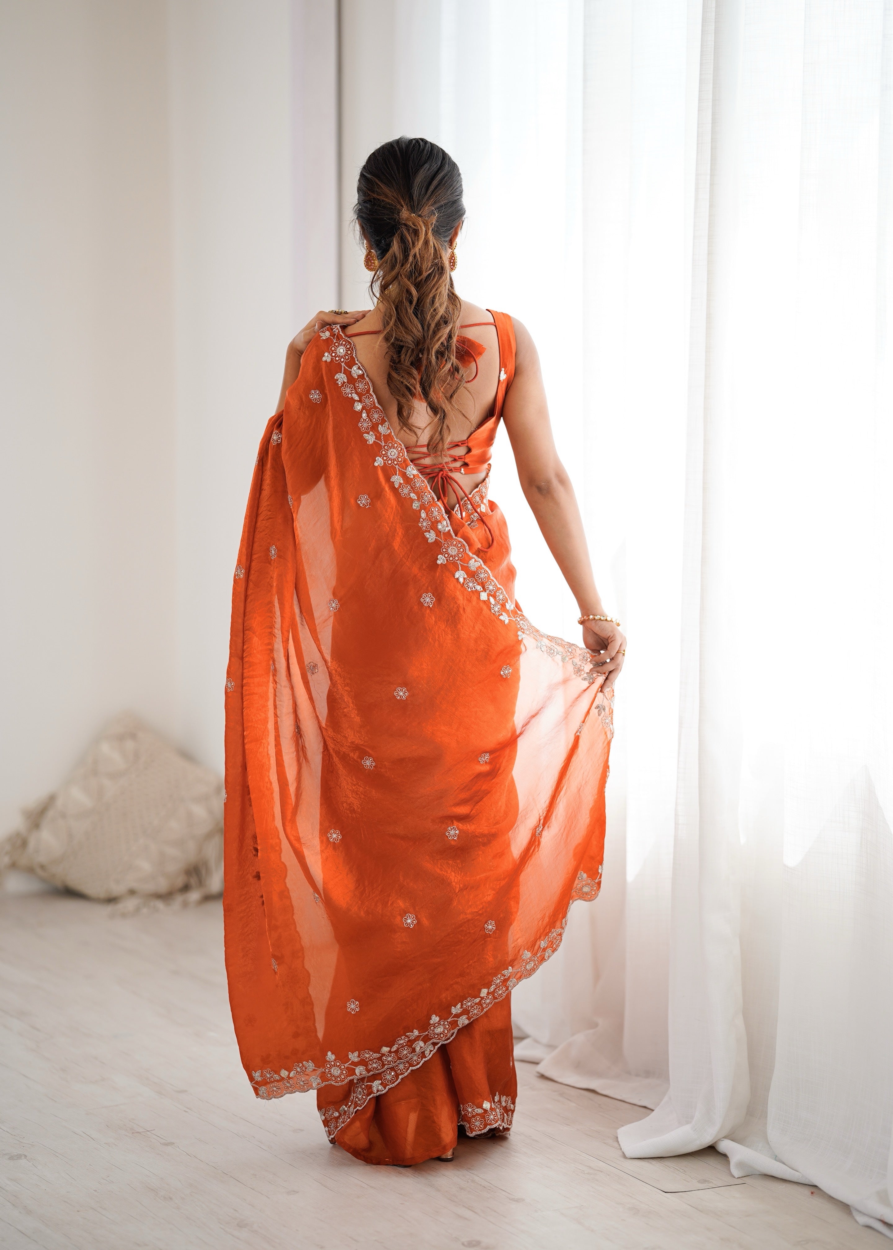 Rangrez Sequins Embroidered Saree