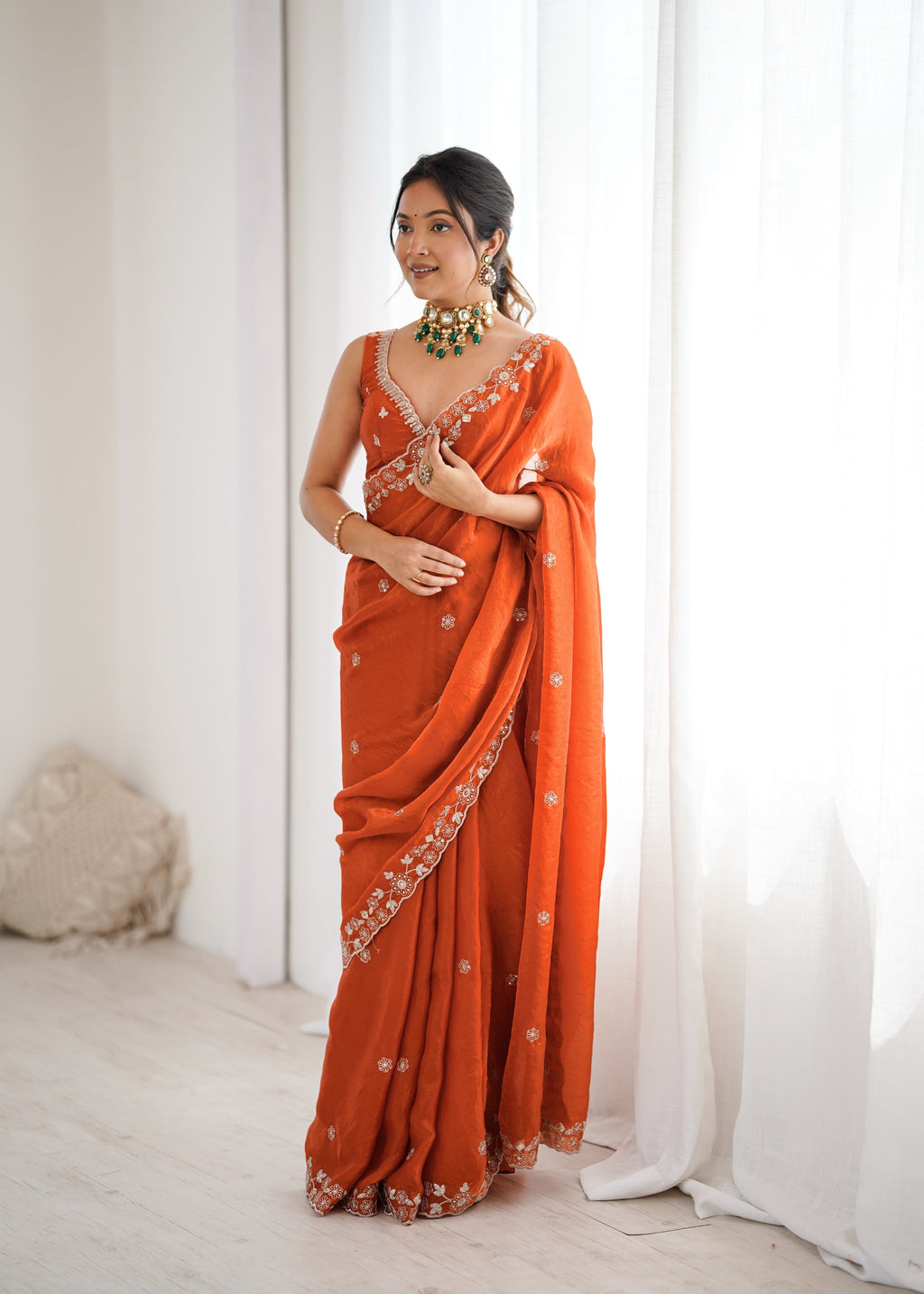 Rangrez Sequins Embroidered Saree