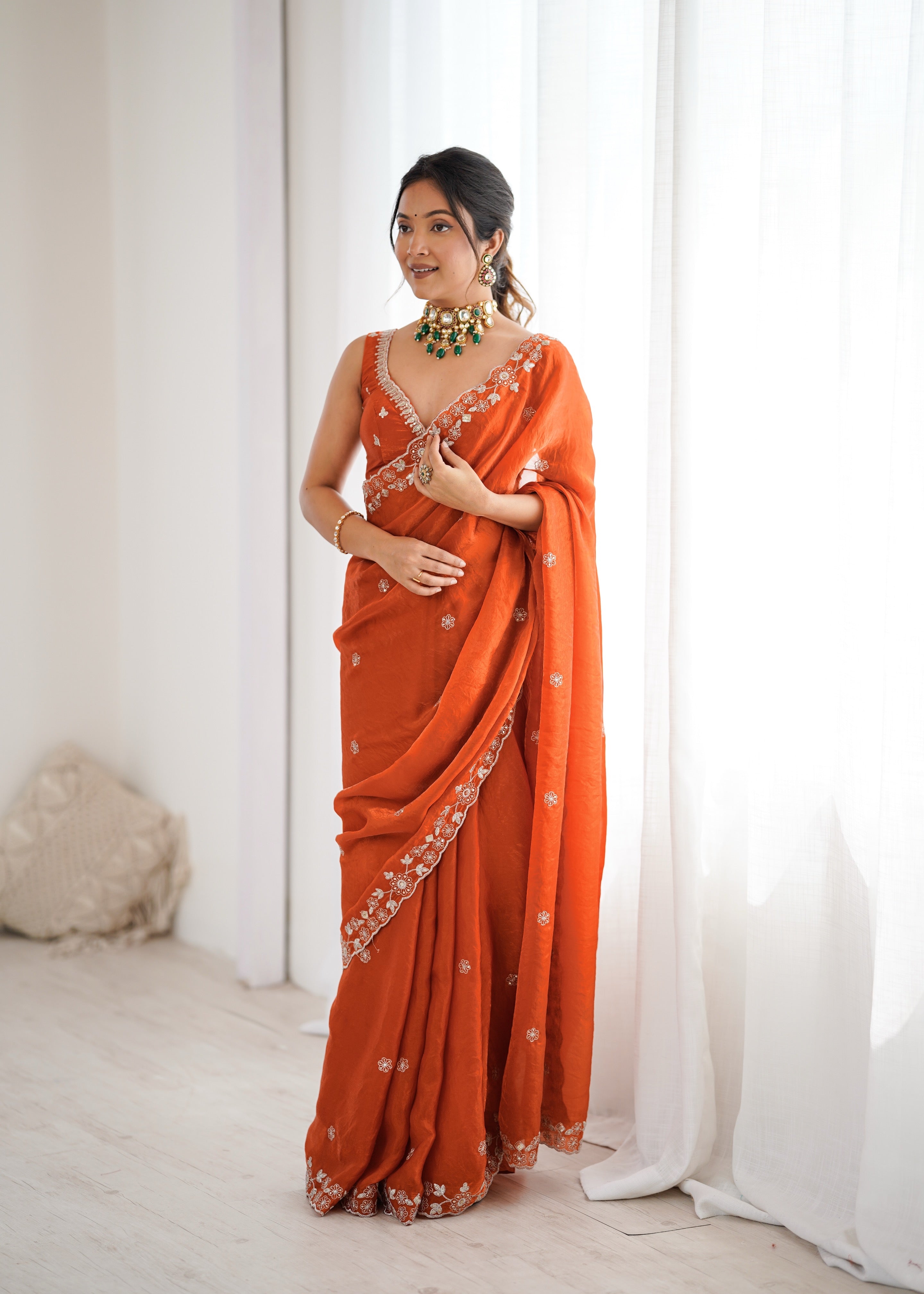 Rangrez Sequins Embroidered Saree