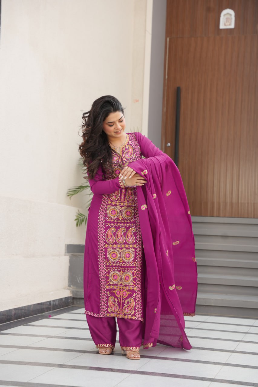 Classic Multi Thread Embroidered Festive Fit