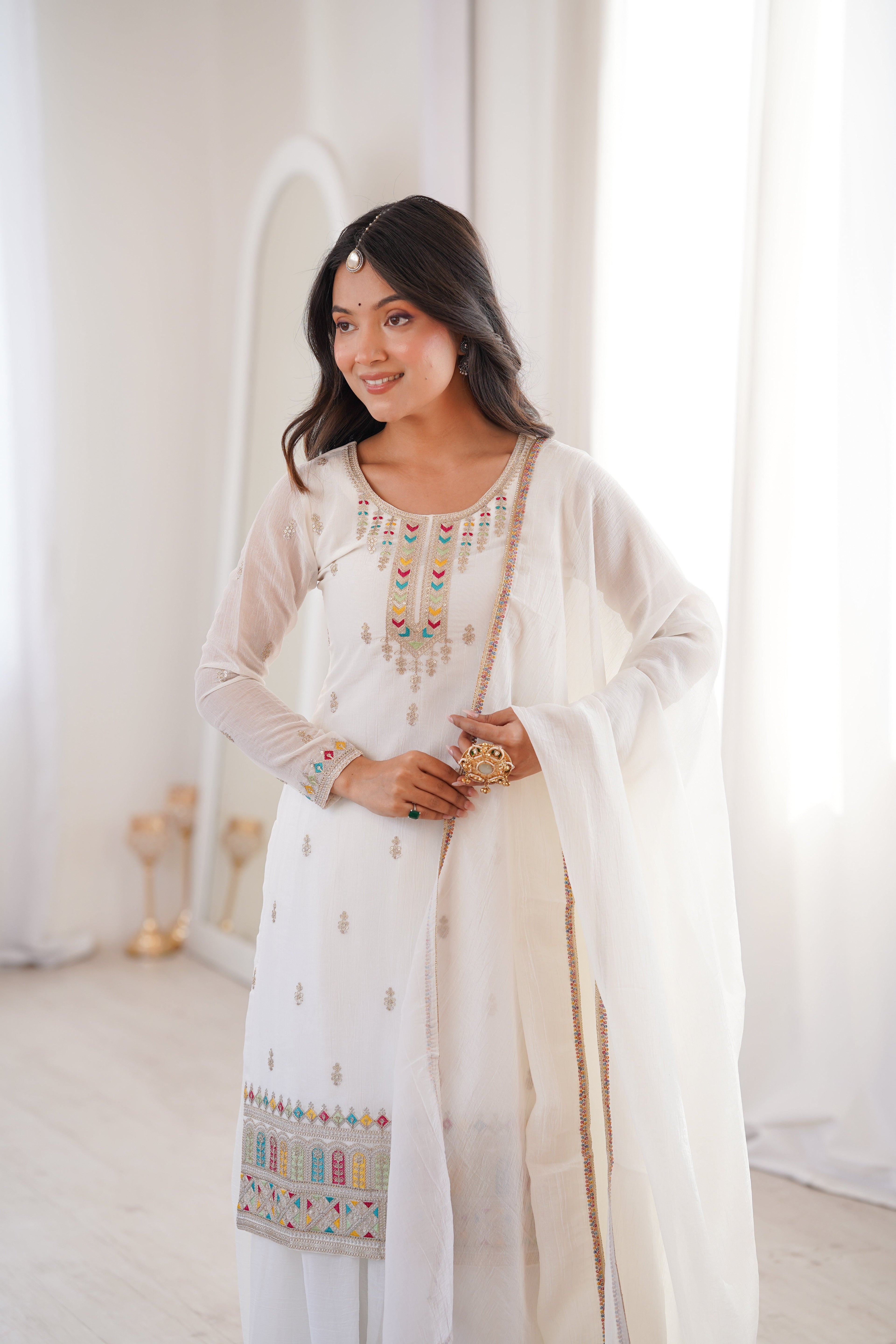 Swan Glow Festive Sharara Set