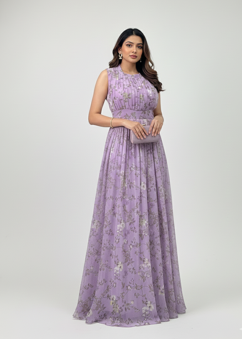Blooming Floral Printed Maxi Dress