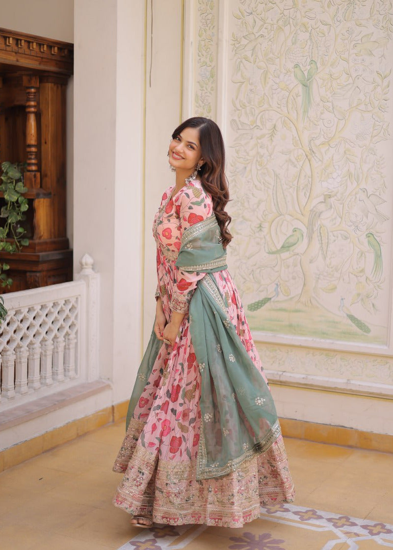 Elegant Alia Cut Festive Gown