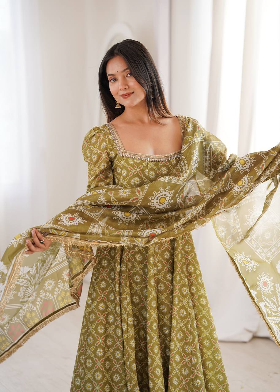 Olive Noor Anarkali Pant Set