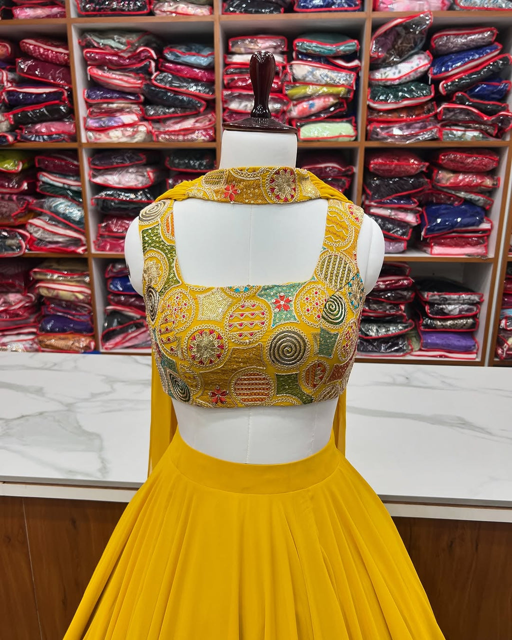 Amaya pure soft fox georgette yellow lehenga set