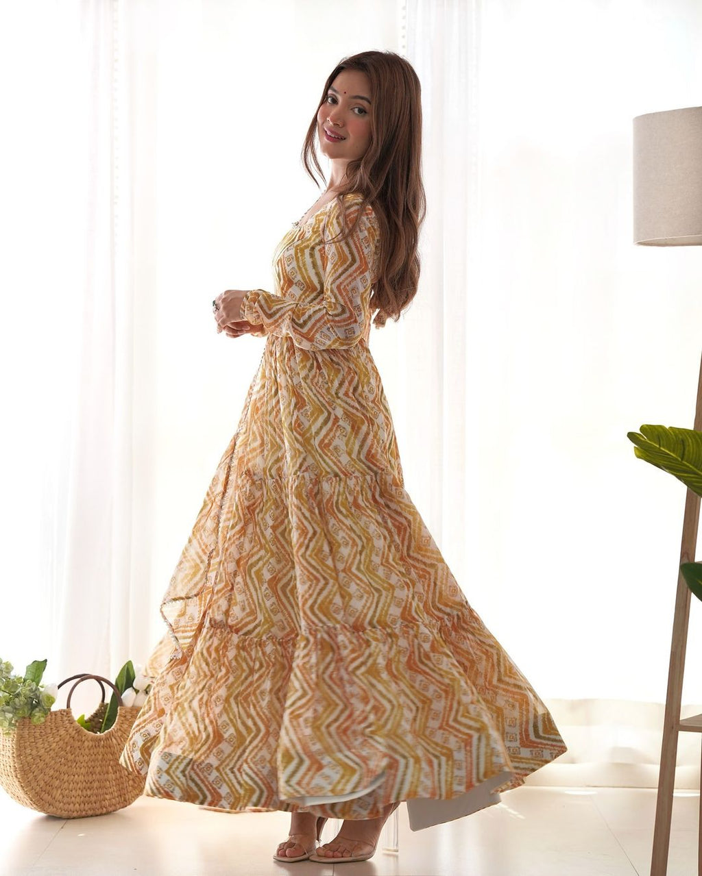 Ameyaa off white georgette Anarkali suit set