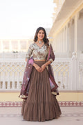Beige georgette embroidered Arika designer lehenga