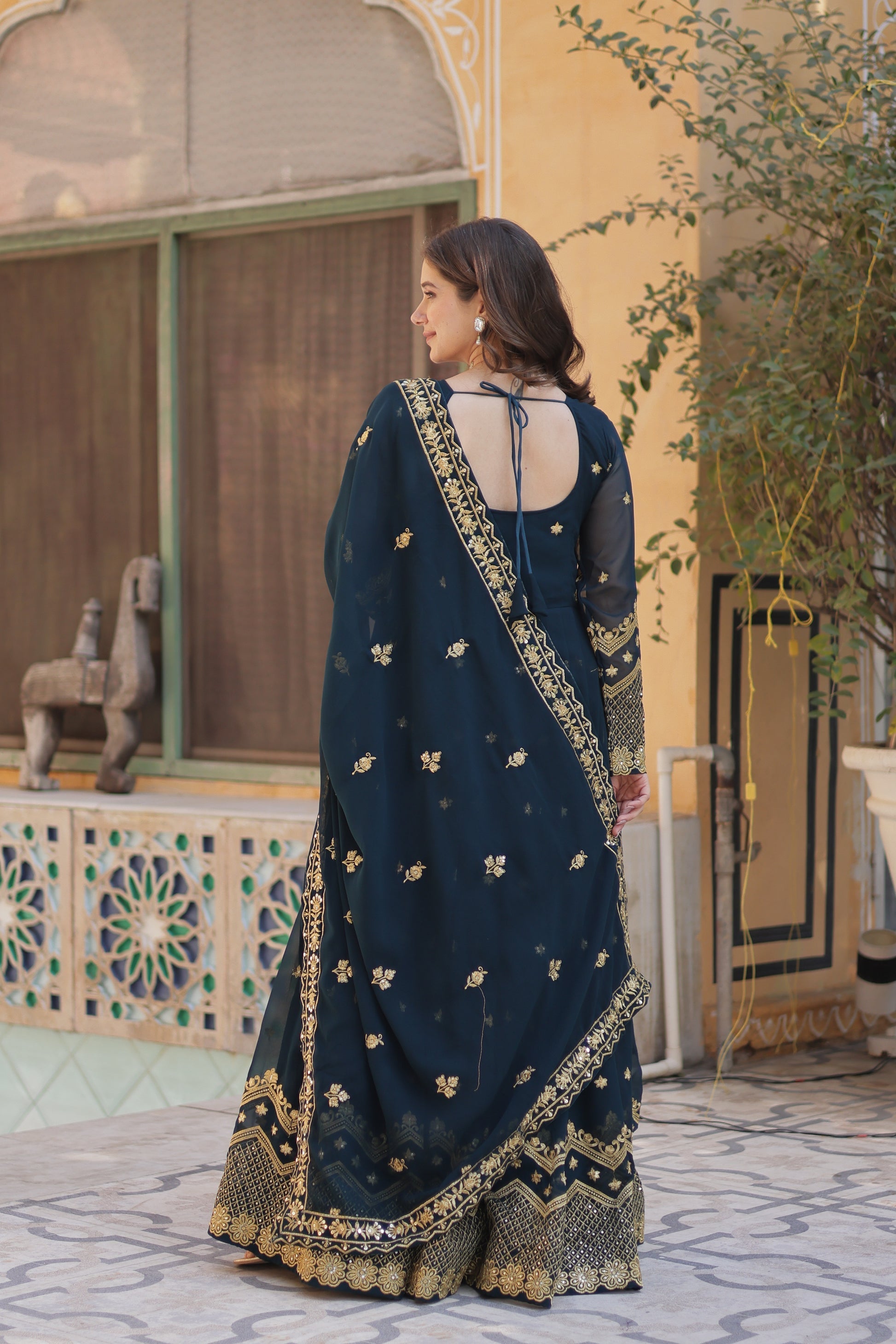 Rama georgette embroidered Avyuktha designer Anarkali gown