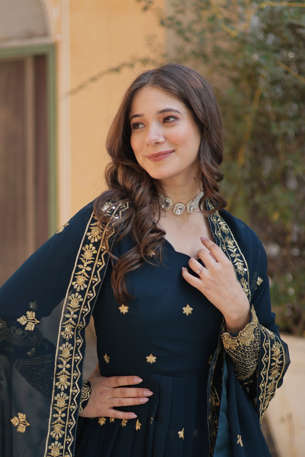 Rama georgette embroidered Avyuktha designer Anarkali gown