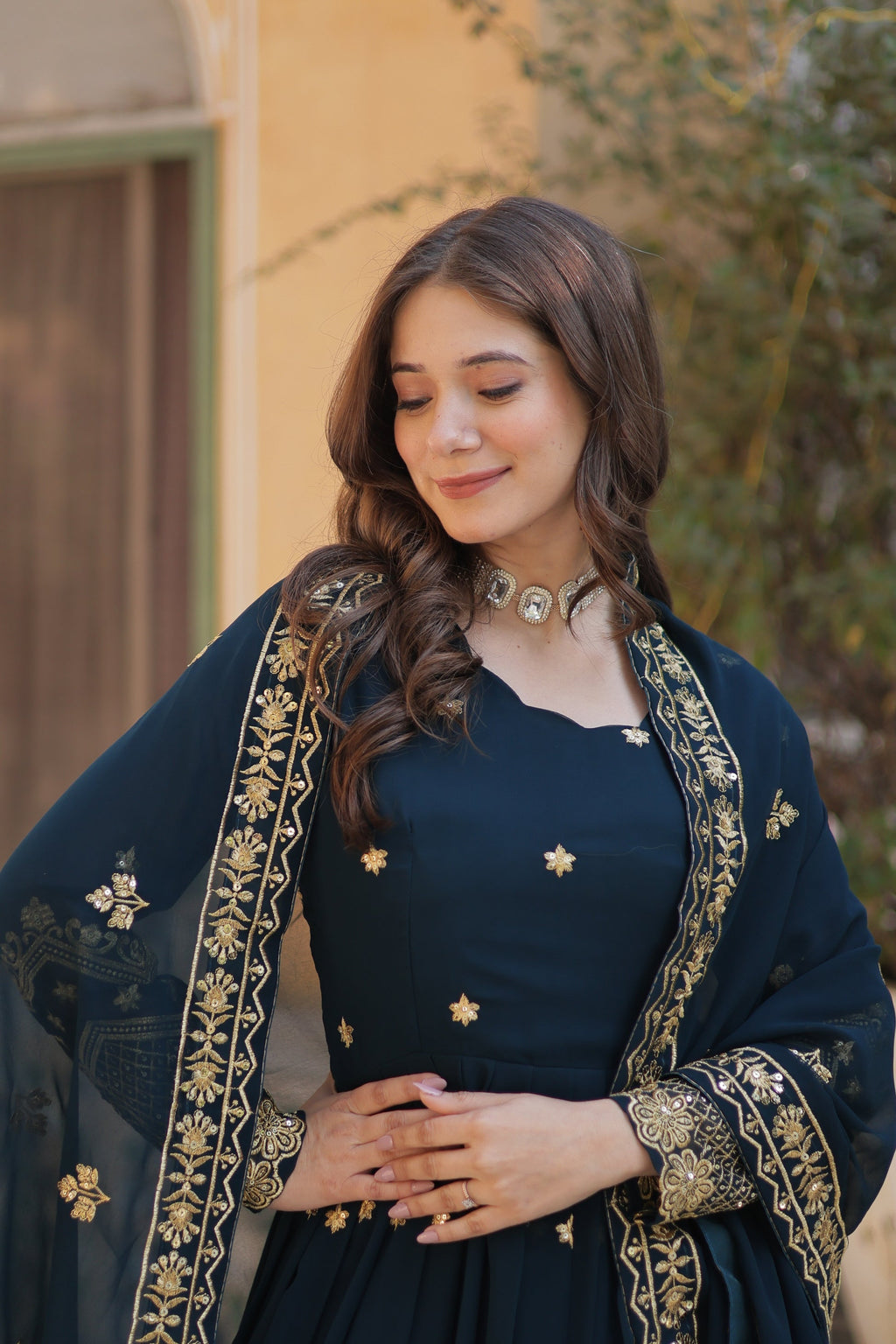 Rama georgette embroidered Avyuktha designer Anarkali gown