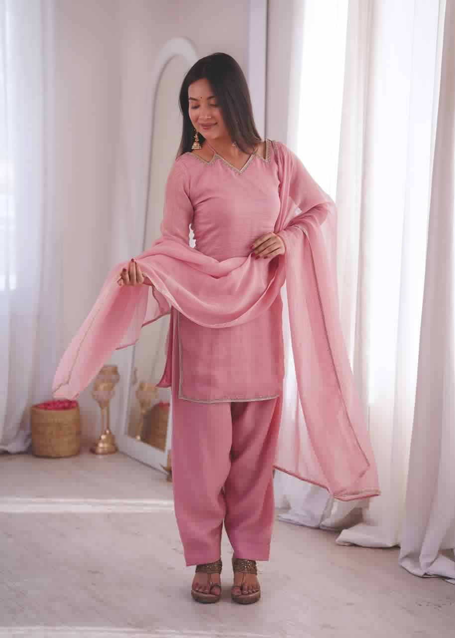 Soft Rose Farshi Suit Set