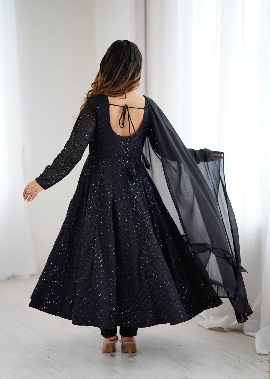 Classic Lukhnowi Georgette Anarkali