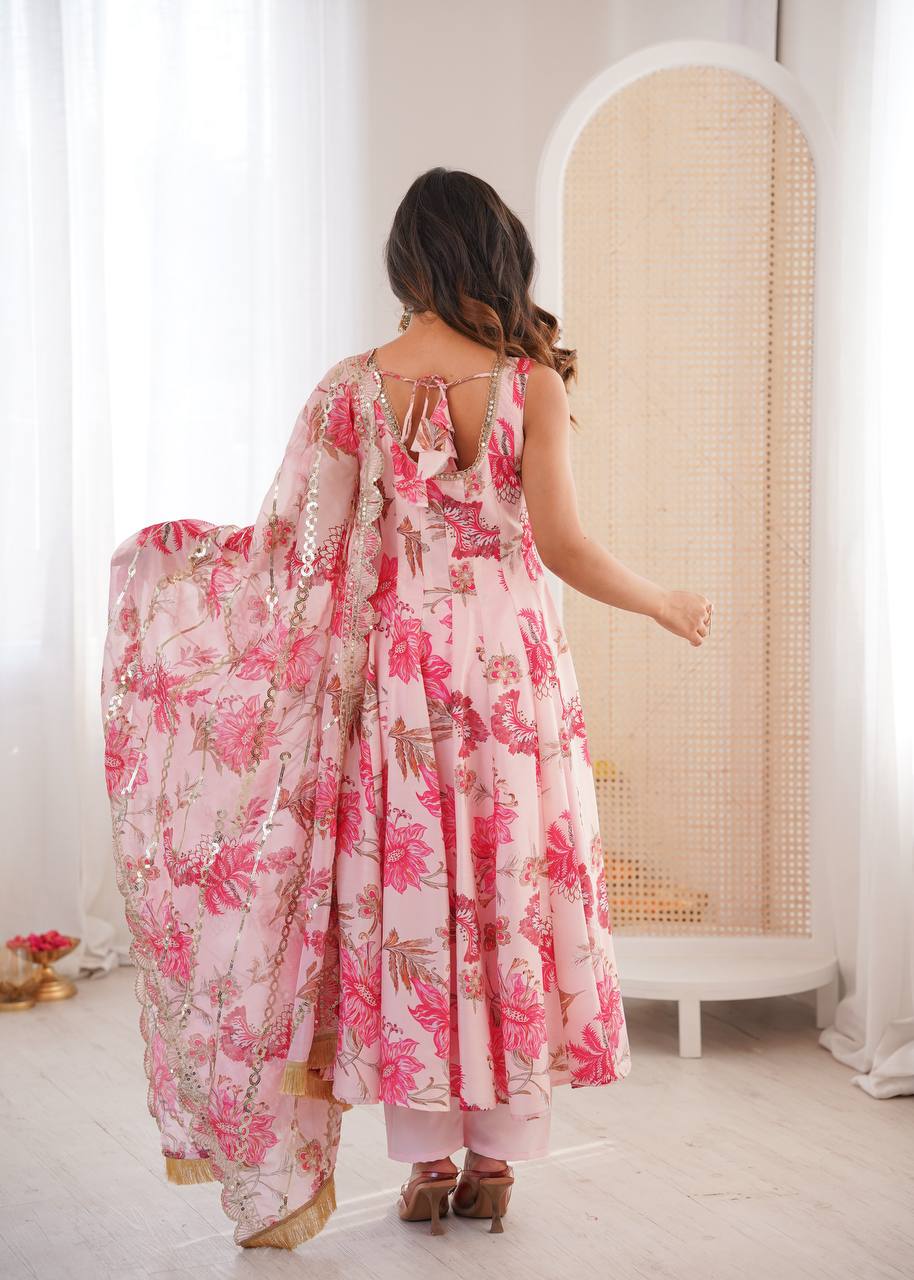 Soft Petals Floral Anarkali Set