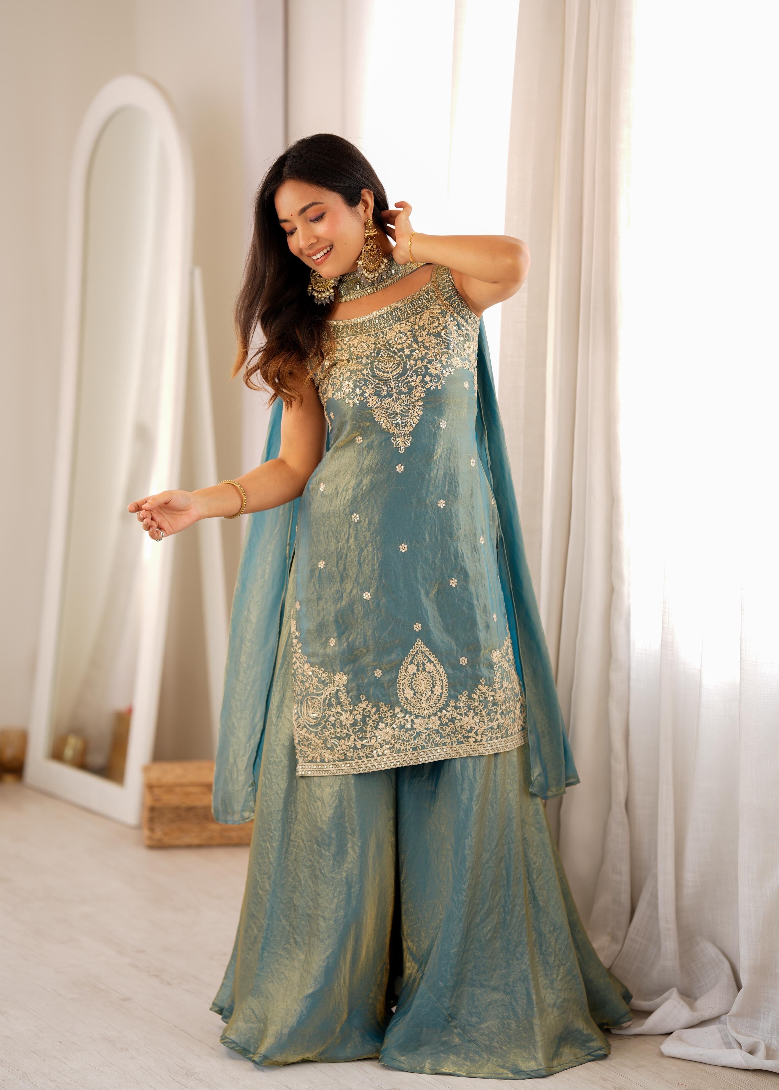 Zariya Designer Sharara Dupatta Set