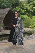 Chhaya faux blooming black anarkali suit set