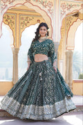 Kaushiki green embroidered lehenga set